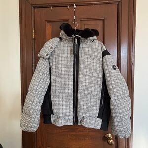 FUSALP Quilted tweed hooded ski jacket NWT 42